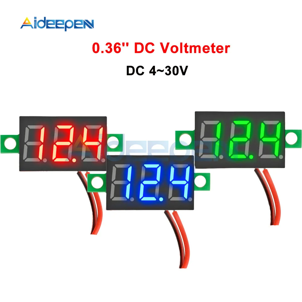 Mini Digital Voltmeter Voltage Tester Meter 0.36 Inch DC 4V-30V LED Screen Electronic Parts Accessories Digital Voltmeter