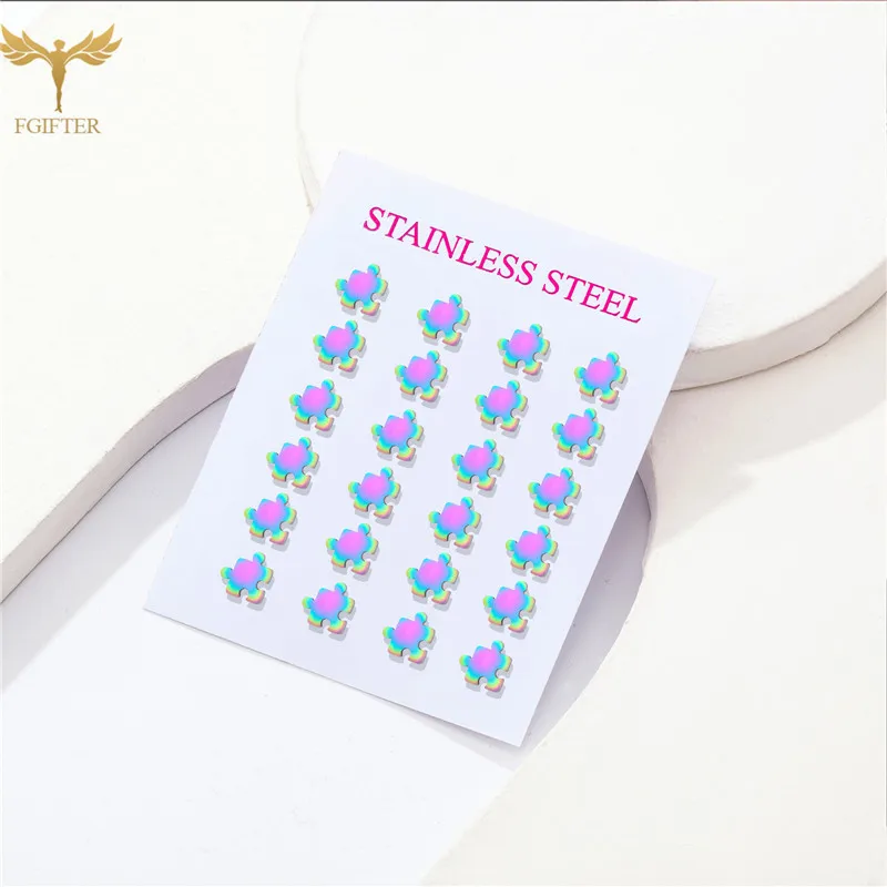 Rainbow Color Stainless Steel Woman Accessories Puzzle Earrings Sweet Romantic Educational Toy Stud Earrings Girl Birthday Gift