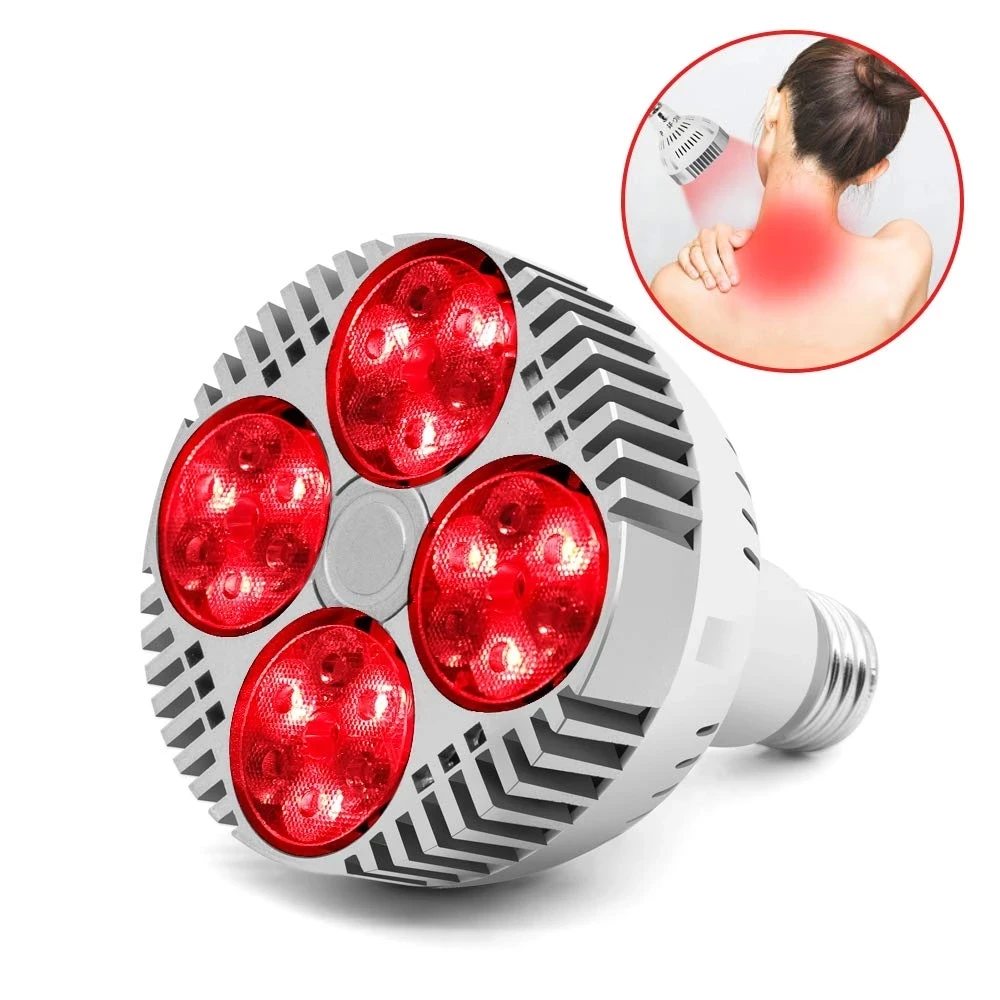 LED Grow Light Bulb E27 48W Deep Red 660nm Near Infrared 850nm For Flowering Fruiting Grow Spectrum Enhancement Light Therapy