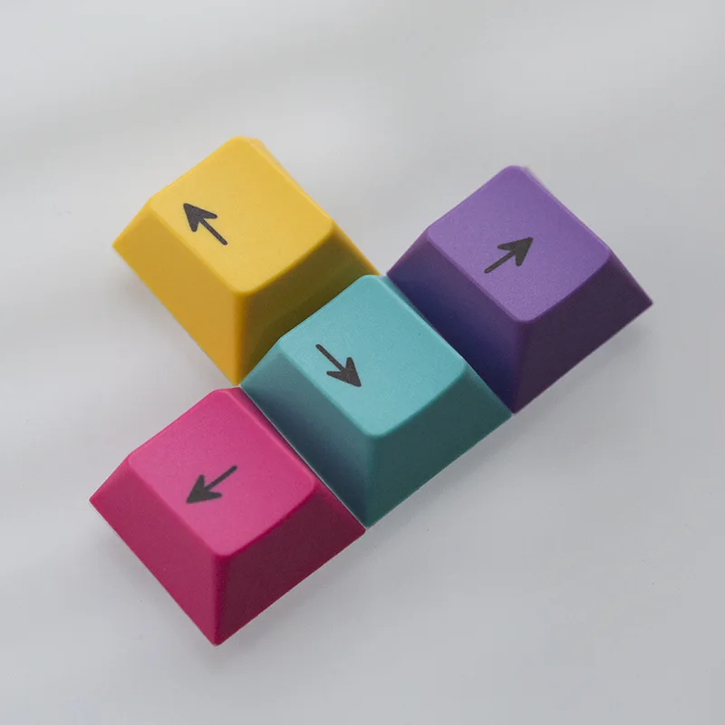 PBT Keycaps Thermal Dye Sublimation Direction Buttons WSAD up, Down, Left and Right Rainbow-Colored Keyboard game Keycaps