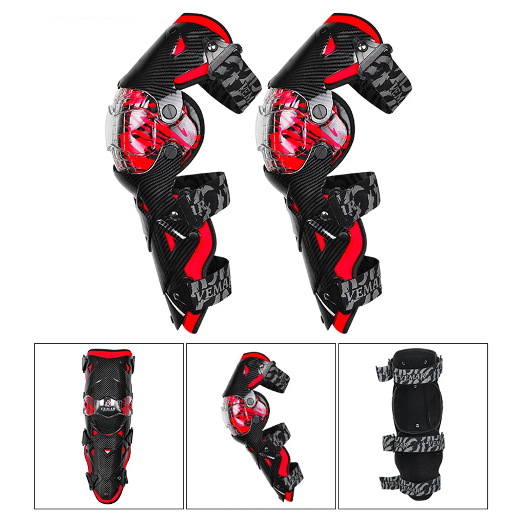 Red Motocross Knee Pads Motorcycle Knee Guard Moto Protection Motocross Equipment Motorcycle Knee Protector Safety Guards