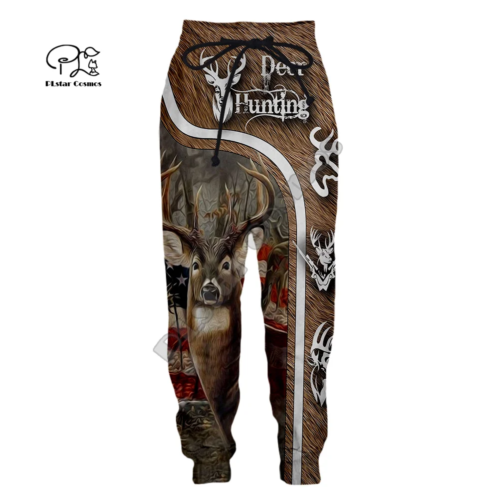 PLstar Cosmos Săn Hươu Động Vật Săn Hình Xăm Camo Nam/Nữ 3DPrint Bông Tai Kẹp Áo Ngộ Nghĩnh Jogger Dài Thấm Hút Mồ Hôi Cho Quần Quần 3A