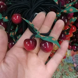 1PCS Creative Cherries Elastic Hair Bands For Girls Bohemian Headband Scrunchy Korean Fashion Kids Hair Accessories For Women