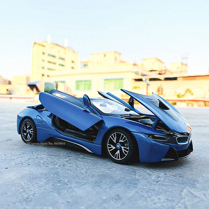 Rastar 1:24 BMW i8 blue concept car super running modello statico lega car toy collection regalo modello di auto di natale