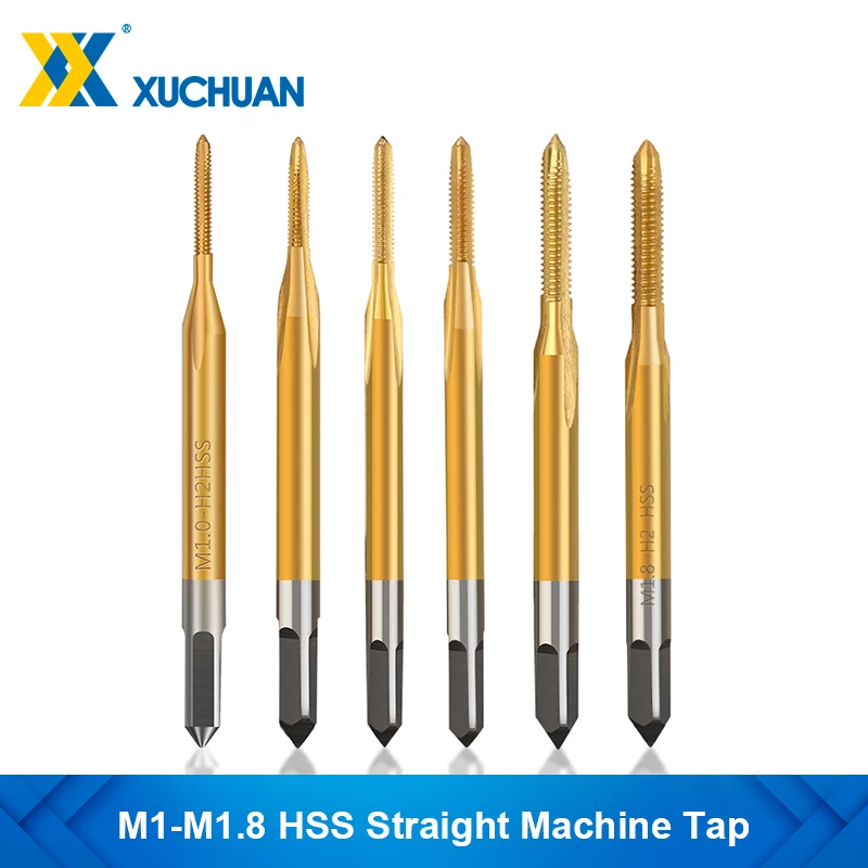 HSS Thread Tap M1 M1.2 M1.4 M 1.6 M1.7 M1.8 Screw Machine Tap Titanium Coating Metal Screw Hole Tap Drill Steel Tap Drill Bit