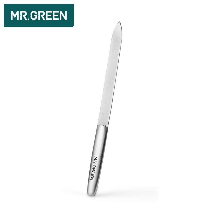 MR.GREEN Durable Nail File Stainless Steel Professional Double Sided Nail Sanding Grinding Buffer Manicure Nail Art Tools