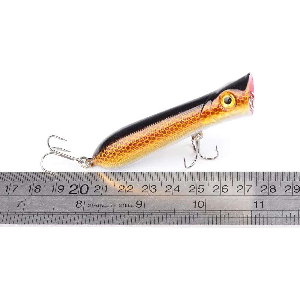 80mm 12g 6# Hook Popper Hard Bait Wobbler Fishing Lure Artificial Floating Trailer Ocean Fishing Bionic Carp Tackle Sea Fishing image 2