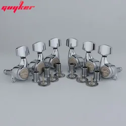 GUYKER Chrome Guitar Locking Tuners Machine Heads Tuners 3R3L Gear ratio 1:21 Lock Tuning Pegs for LP SG Electric Guitars Silver