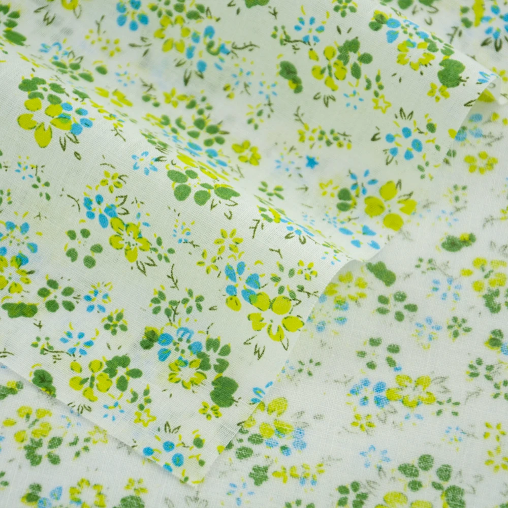 100% Cotton Fabrics Green and Yellow Flower Design Tilda Fat Quarter Sewing Cloth Tecido Tissue Crafts Dolls CM Crafts Patchwork