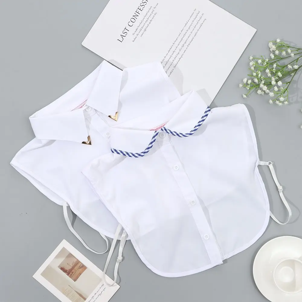 Col détachable en coton tendance, faux col chemise, accessoires vestimentaires, col à revers pour chemisier