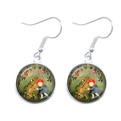Mới Làm Thủ Công Ếch Cổ Tích Phụ Kiện Trang Sức 16Mm Kính Cabochon Thả Bông Tai Trang Sức Nữ Nữ Món Quà Sinh Nhật
