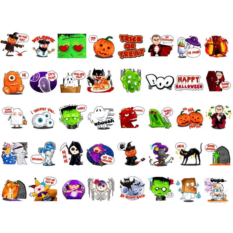 1 PCS Cute Anime Halloween Monster Mini Aesthetic Book Journal Stickers Scrapbooking Stationery Sticker Flakes Art Supplies