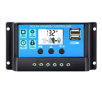 5V Output Solar Panel PV Regulator 60A/50A/40A/30A/20A/10A 12V 24V Auto Solar Charge Controller PWM Controllers LCD Dual USB