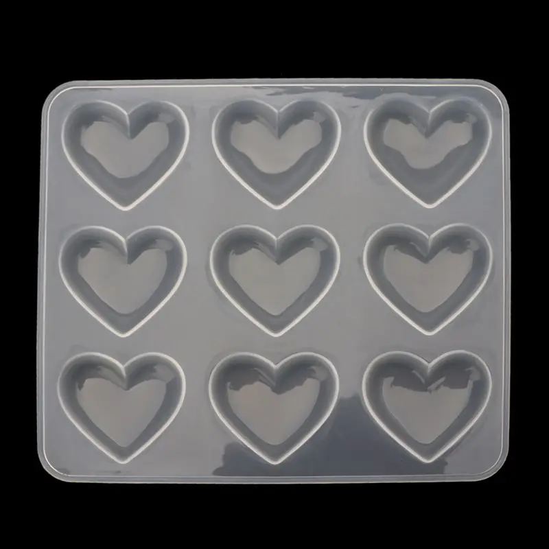 9 Cup Heart Chocolate Silicone Dessert Mould Baking Cupcake Resin Jewelry Mold