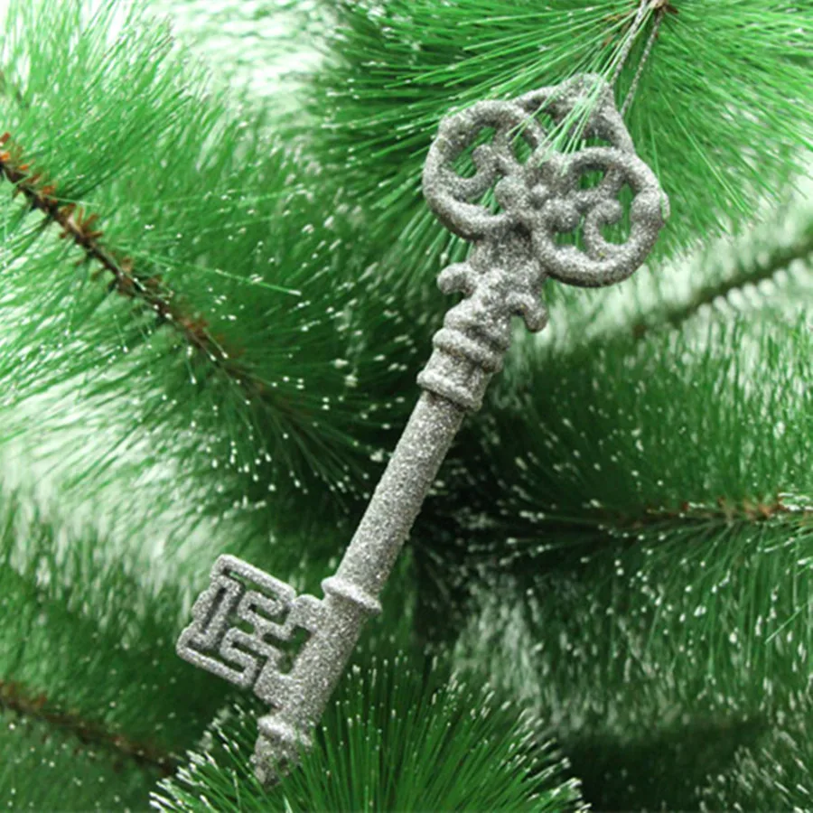 1PC Colorful Golden Onion Powder Pendant Keys Xmas Party Ornament Size 14.5CMX4.5CM DIY Christmas Tree Decorations