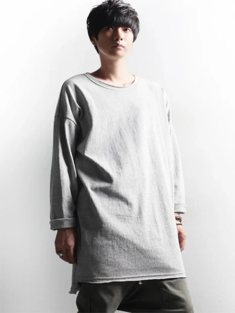 Men's Long Sleeve T-Shirt Summer New Solid Color Base Neutral Casual Casual Large Size Long Sleeve Bottom T-Shirt