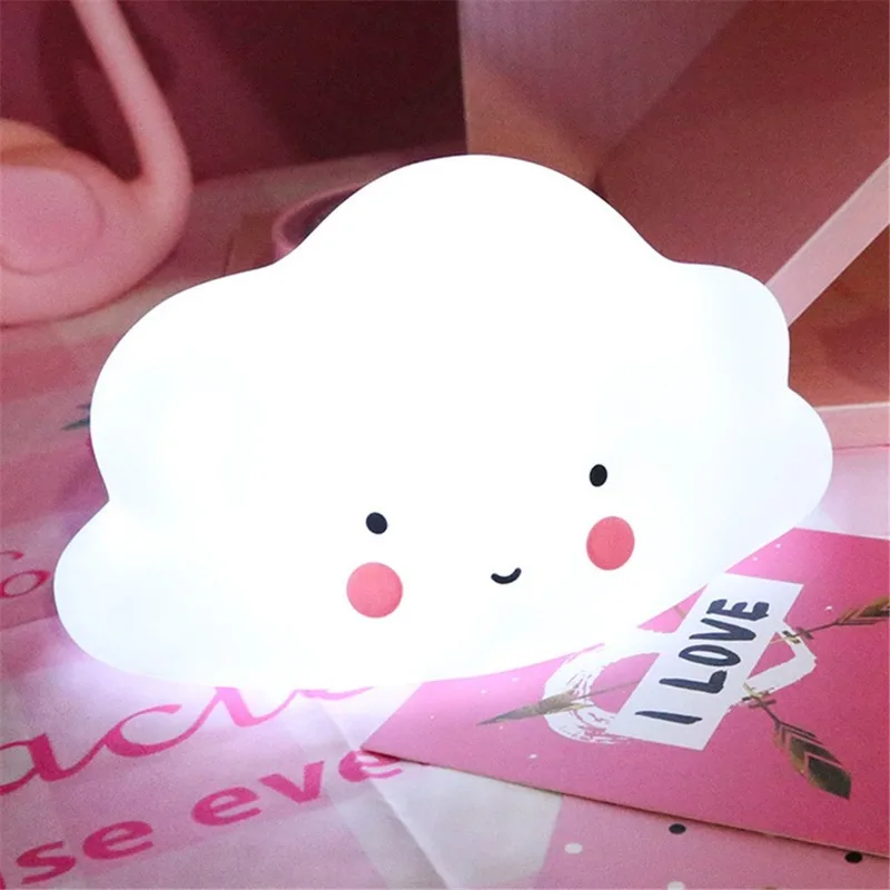 

Cloud Shape Button Battery Night Light Children Light Baby Nursery Lamp Bedroom Sleep For Children Girl Toy Christmas Gift