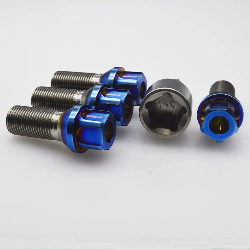 Jntitanti Gr5 titanium wheel anti-theft lock bolt screw M12x1.5x28-65mm 4+1 key for old BMW VW Etc