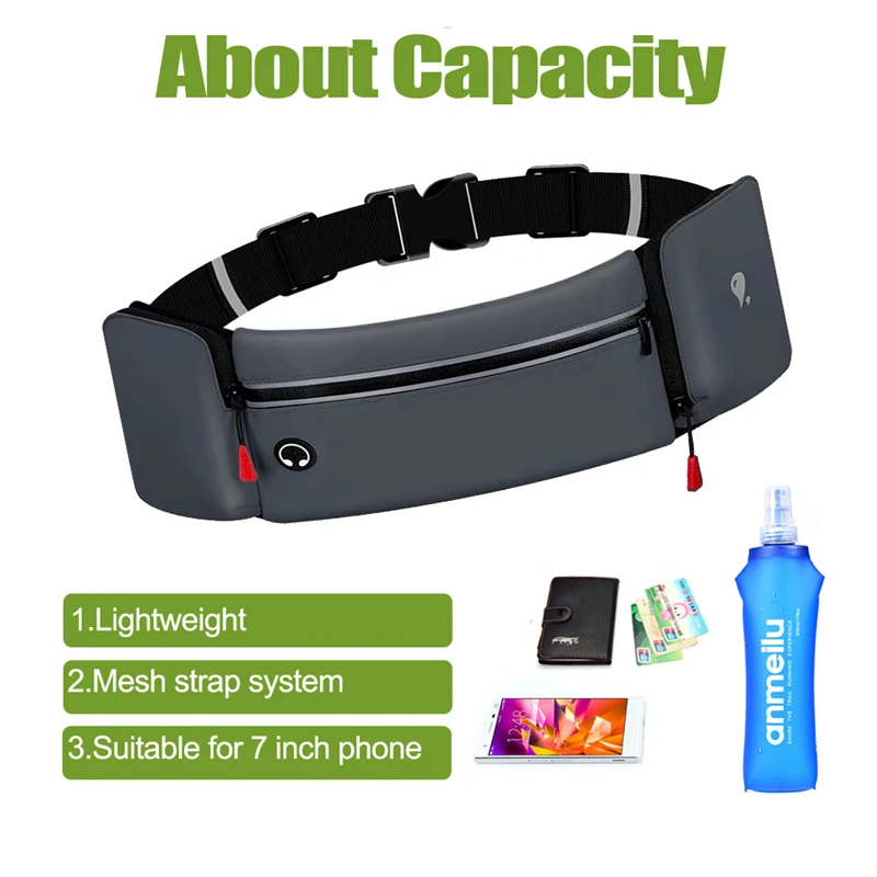 Breathable Marathon Jogging Cycling Running Bag Trail Hydration Belt Waist Bag Pouch Fanny Pack Phone Holder 500ml Water Bottles