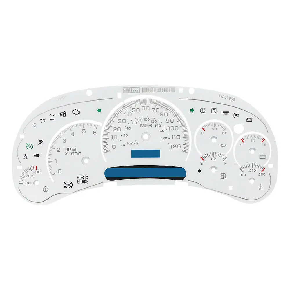 

White Gauge Face Overlay with Trans Temp For Silverado Sierra Tahoe Suburban Yukon Avalanche Instrument Cluster