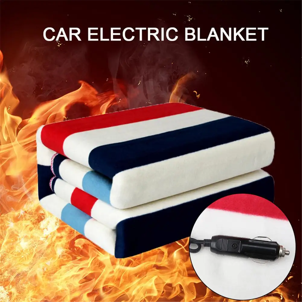 Car Electric Heated Blanket 12V/24V Car Warm Blanket RV SUV Truck Electric Car Heating Blanket Mat Car Accessories(Random color)