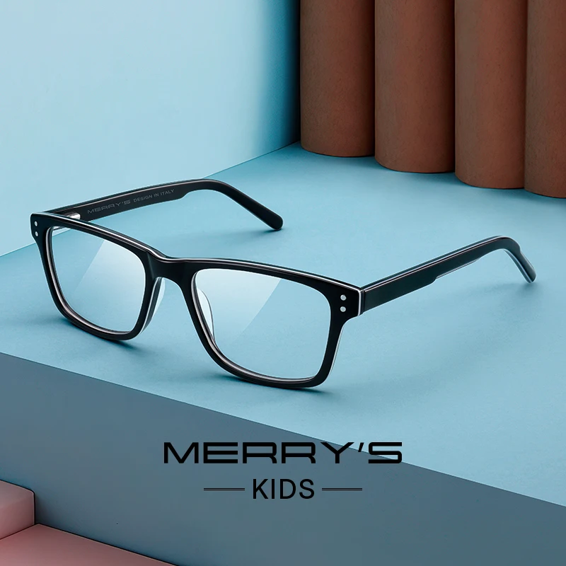 

MERRYS DESIGN Kids Anti Blue Ray Light Blocking Computer Glasses For Boy Girls Acetate Square Glasses Frames Eyewear S7620FLG