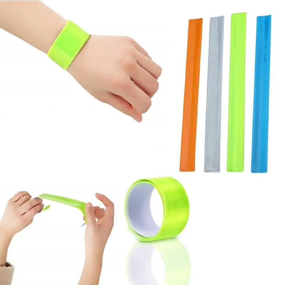 

1Pc Reflective Night Safety Slap Wrap Band Ankle Leg Jogging Wrist Arm Cycling