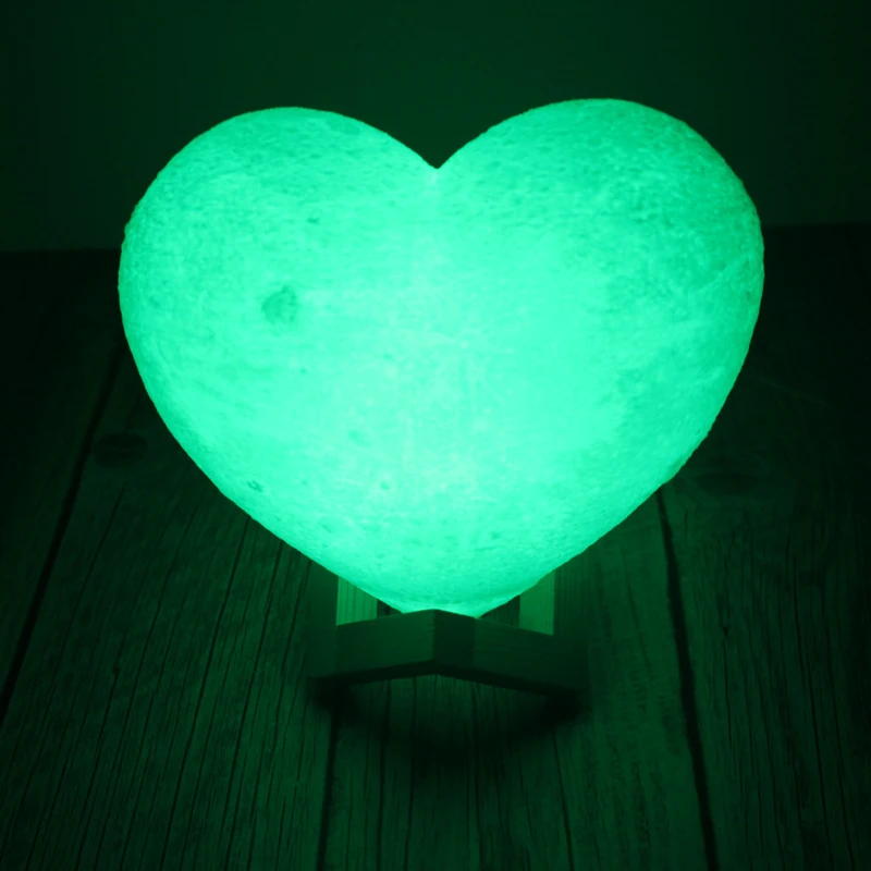 C2 3D Moon Lamp Night Light Love Heart Lamp USB Rechargable Girl Modeling lamp Romantic  remote shape Decoration Birthday Gift