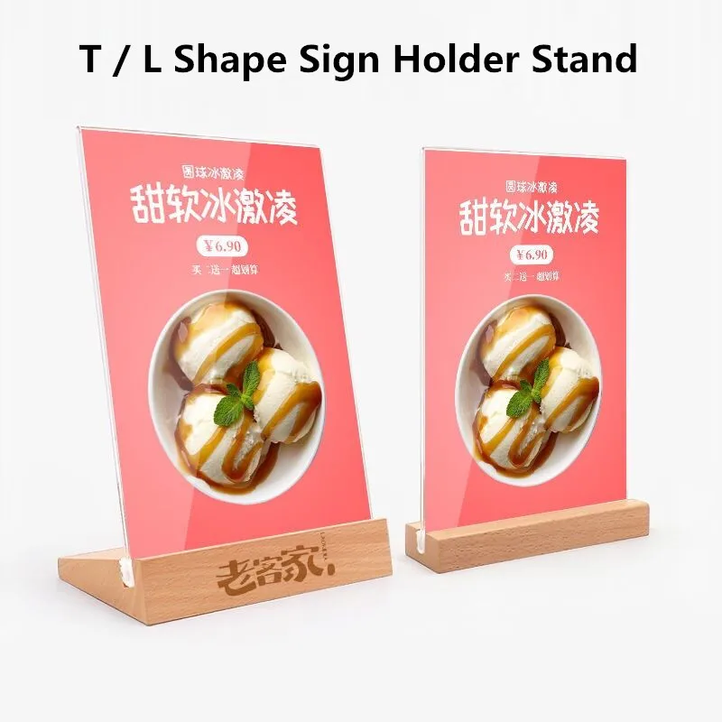 A4 Acrylic Picture Photo Holder Frames Table Menu Sign Holder Stand Portrait Style Ad Frames Table Numbers Display For Wedding