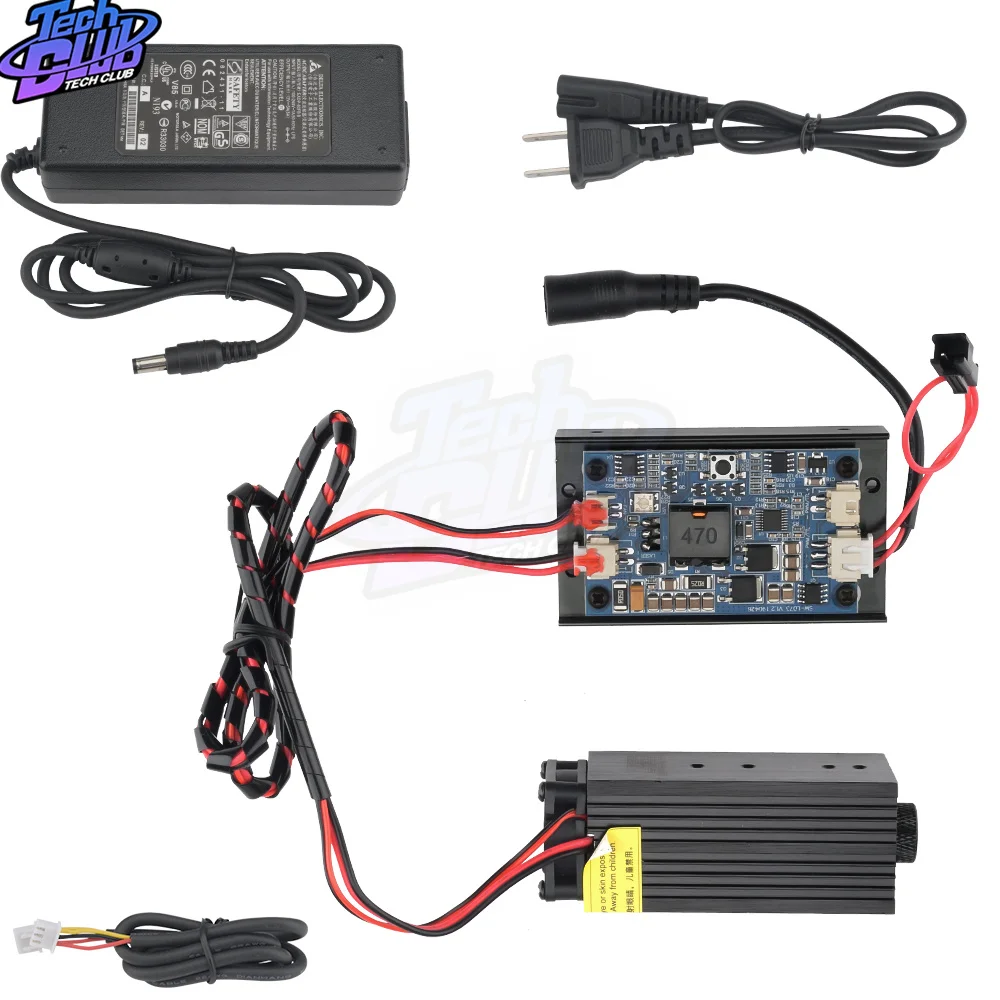 Módulo láser azul de enfoque ajustable TTL de alta potencia, accesorios de herramienta de grabado láser DIY, cabezal láser de 15W, 12V