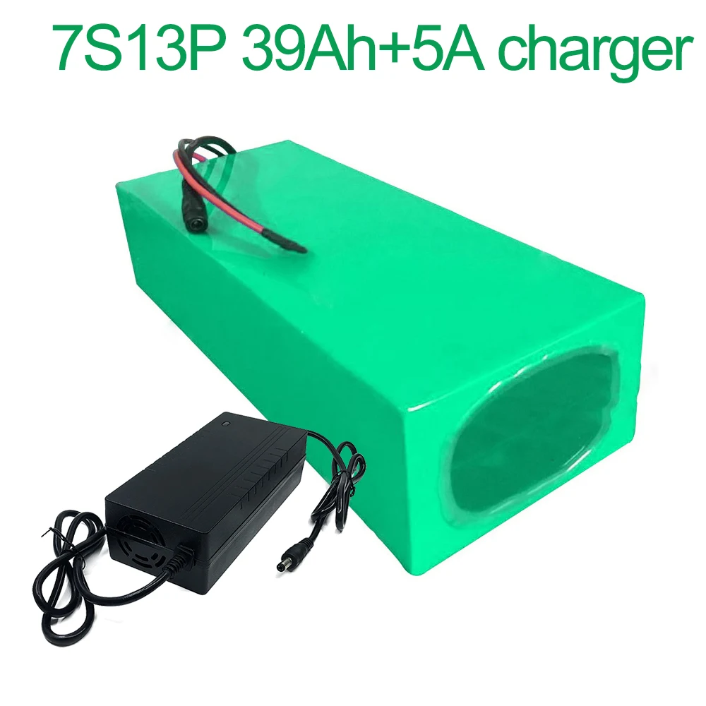 

With 5A charger 24V 39Ah 25.9V 7S13P 18650 Li-ion Battery Pack E-Bike electric bicycle 250x140x70mm