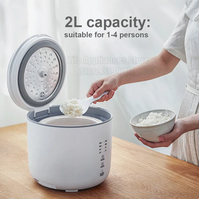 Olayks Mini Rice Cooker Japanese Simple Multifunction Electric Rice Cooking Pot 2L Capacity 8H Appointment For Home 1-3 Person