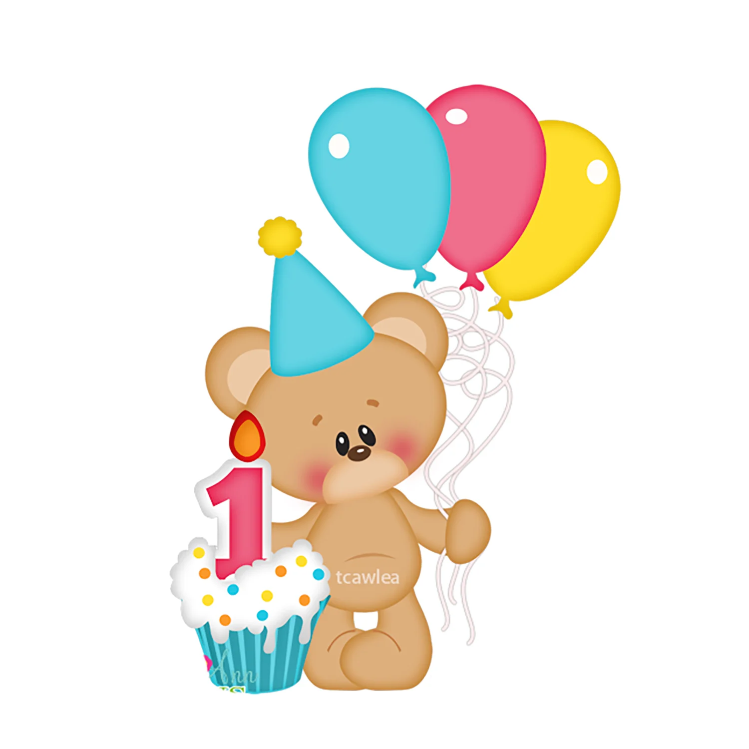 1st Birthday Cake Balloon Bear Cutting Dies Baby Gift Card Making Metal Stencil For DIY Scrapbooking Craft Postcard