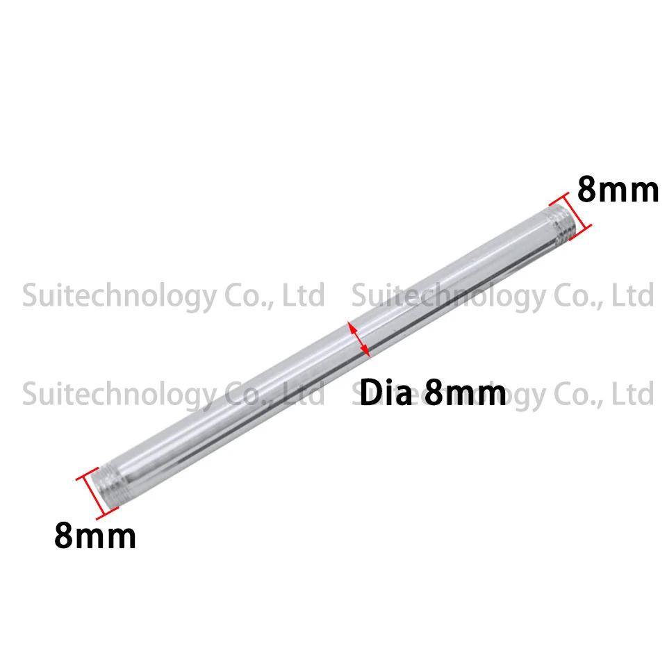 2pcs Dia 6mm/8mm/10mm Table Lamp Hard Tube LED Straight Rod Bracket Clip Table Lamp M8 M10 External Teeth Iron Pipe Hollow Tube