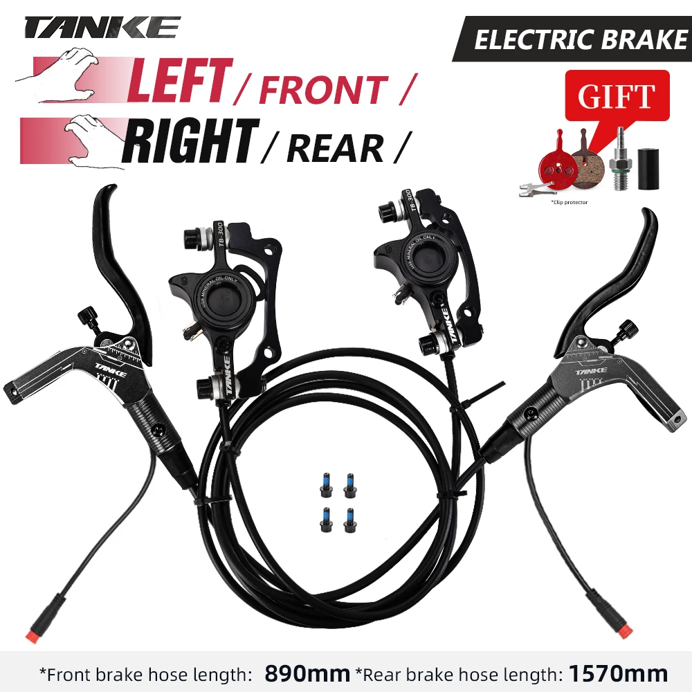 TANKE E-Bike MTB Hydraulische Schijfremset Elektrische E Scooter Power Control Shifter Fietsremmen 160mm rotoren Aluminiumlegering