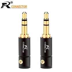 Conector estéreo dourado 2 peças 3 polos 3.5mm, com trava parafuso entrada banhada a ouro 3.5mm plugue macho estéreo conector de fio entrada para fone de ouvido