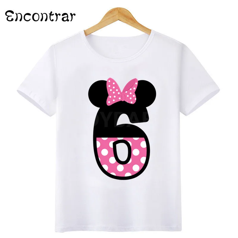 Baby Girls Happy Birthday Letter Bow Cute Print Clothes Children Funny T shirt,Kids Number 1-9 Birthday Present,HKP2416