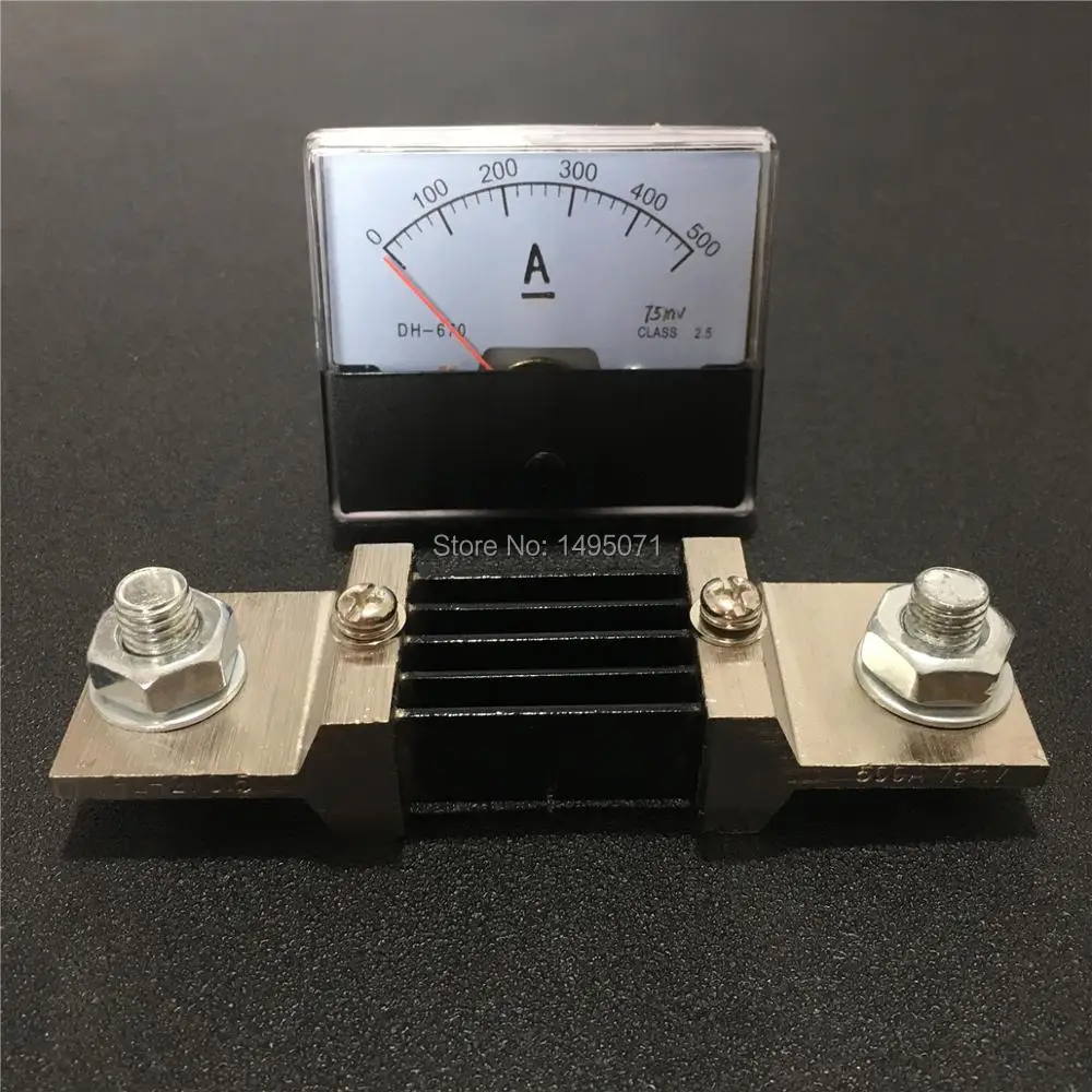 

1 шт. DH670 аналоговая AMP экранный измерительный прибор постоянного тока 0-500A амперметр тока механический указатель уровня 500A Вт внешний шунтирующий резистор 75mV FL-2