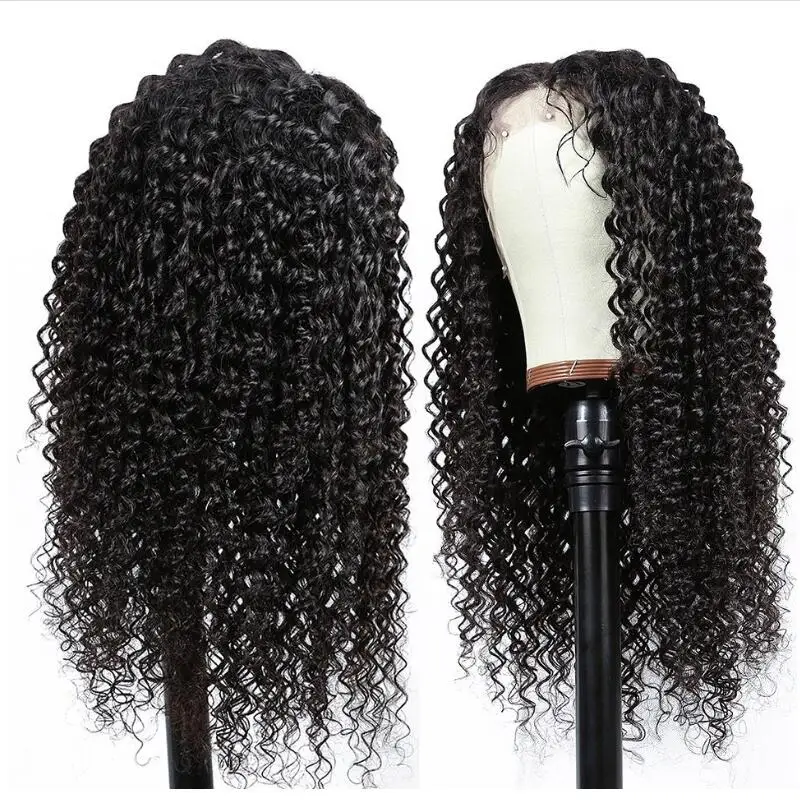 Magic Love Kinky Curly Wig  Lace Front Human Hair Wigs Pre Plucked Natural Wigs Brazilian Curly Hair Wigs For Women Black