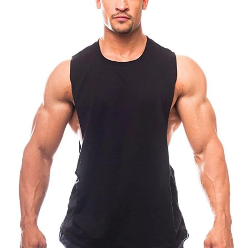 Brand Just Gym Clothing Fitness Mens Sides Cut Off T-shirts Bodybuilding Dropped Armholes Tank Tops Workout Sleeveless Vest