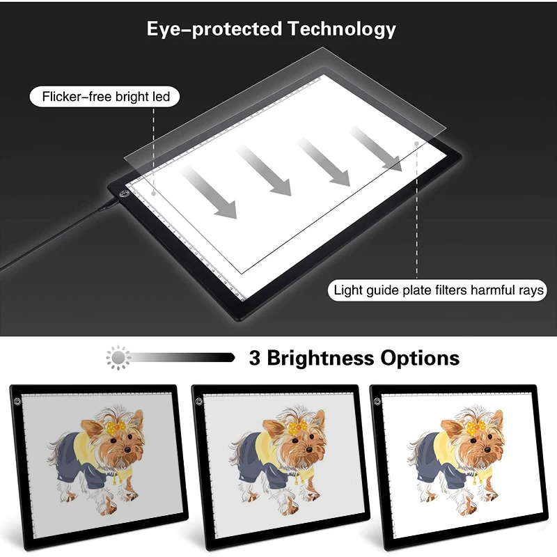 Imagem -03 - Portátil Tracing Light Box Prancheta Magnética Caixa de Luz para Tracing Sketch Pad a4 a3