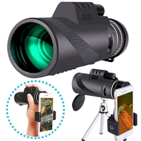 40x60 Monocular Telescope Powerful Binoculars BAK4 Prism HD Portable Monocular with Mobile Phone Holder for Hunting Outdoor