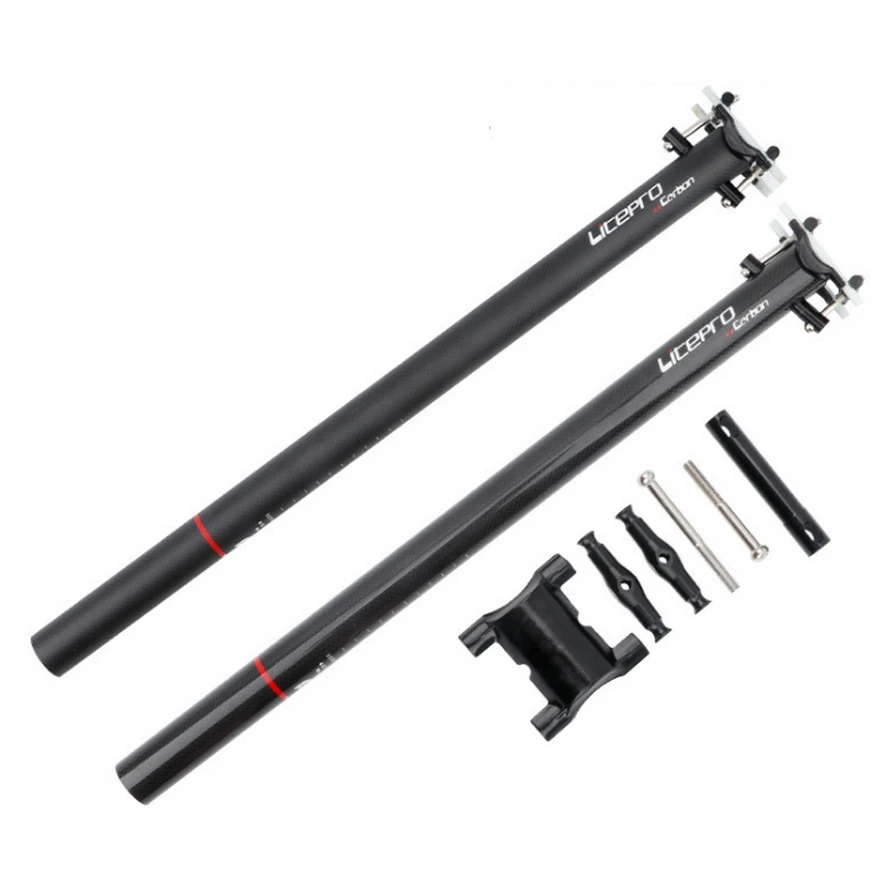 Litepro folding bike seatpost 31.8/33.9*580mm carbon fibre bicycle seatpost for dahon Brompton folding