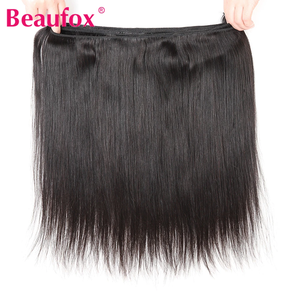 Beaufox Straight Bundles Brazilian Human Hair Bundles 30 Inches Remy Hair Extensions Human Hair Double Weft 1/3/4 Bundle Deals