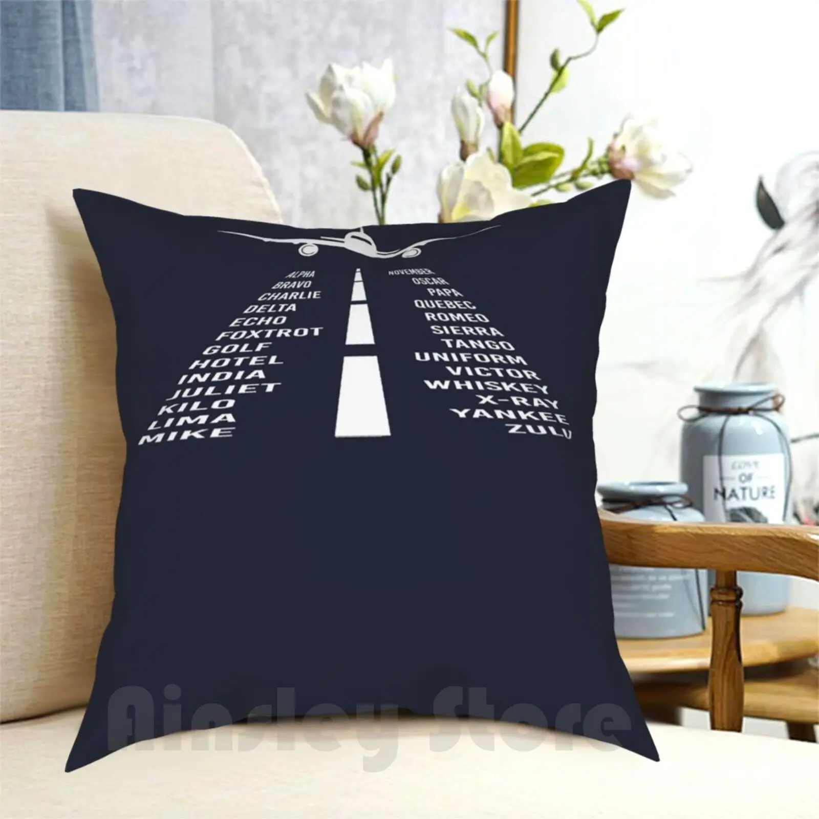 Airplane Phonetic Alphabet | Pilot Gift Pillow Case Printed Home Soft Throw Pillow Airplane Military For Men Aviation