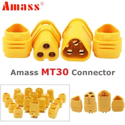 AMASS-Conectores de bala macho y hembra para batería Lipo de control remoto, coche, barco, cuadricóptero, juguete DIY, MT30, 2mm, 3 pines, 5 par/lote