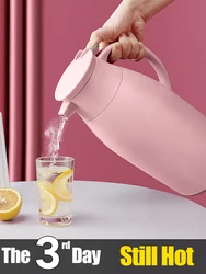 1L/1.6L/1.9L Large Capacity Thermal Insulation Pot Warmer Bottle Kettle Coffee Tea Vacuum Flasks Glass Liner Thermos Bottle