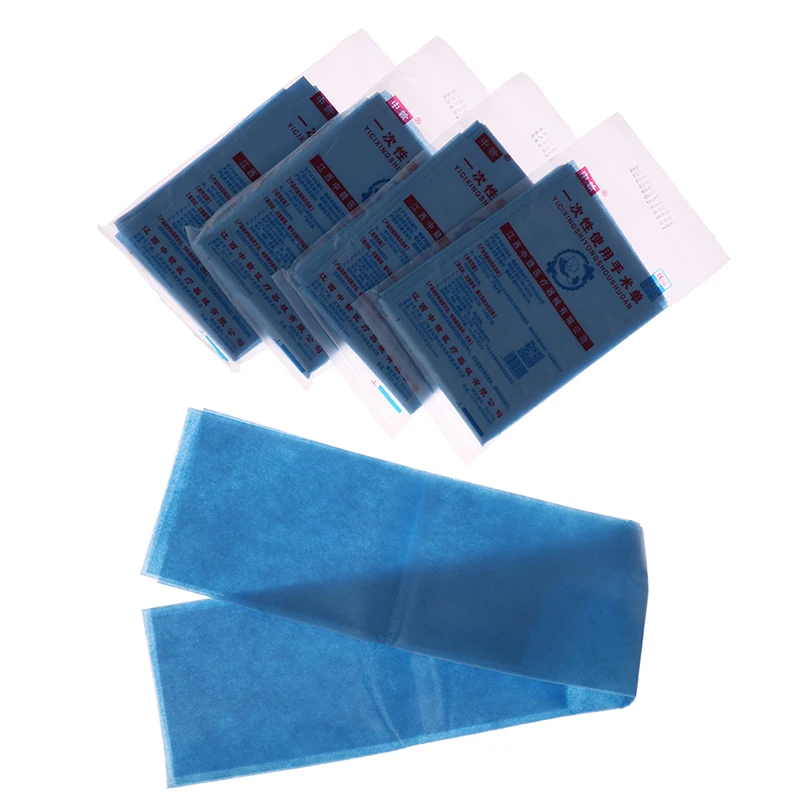 40pc/Bag Disposable Surgical Drapes Surgical Sheet Blue Surgical Towel Non-woven Sterile Hole Sheet 600*600mm