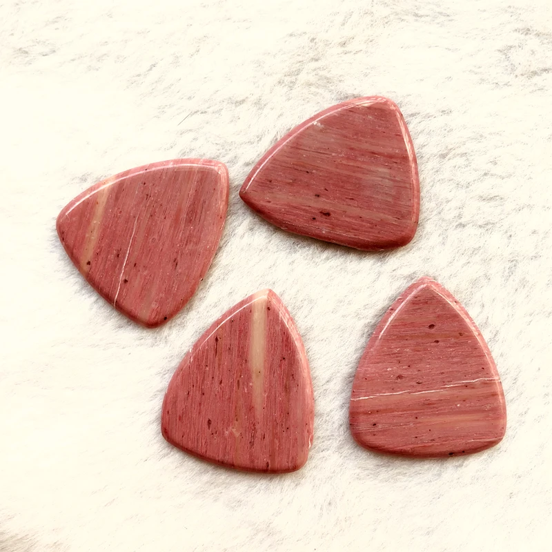 Natural Red Rhodonite Beads Wholesale 1pcs Stone Crystal round Tip Guitar Pick Pendant Bead for Jewelry Making