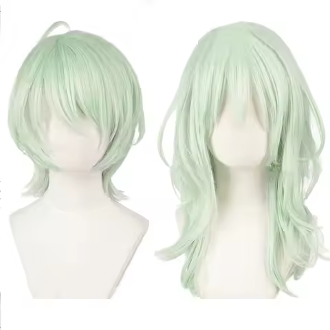 Fire Emblem ThreeHouses Byleth Beleth Light Green Wig Cosplay Anime Wigs Heat Resistant Synthetic Hair Party Wigs + Free Wig Cap